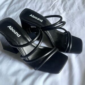 Abound Sleek Black Strappy Heels
